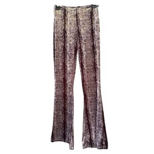 Idem Ditto Velvet Snake Print Flare S Pants – Y2K Retro Glam, 70s Rock‎ Chic
